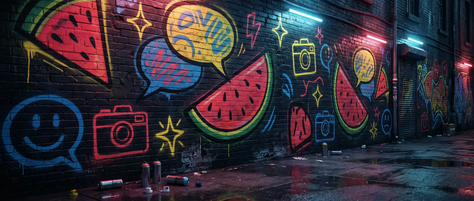俄罗斯rapper潮水老狼 瓜田直通车 - 街头涂鸦风格背景